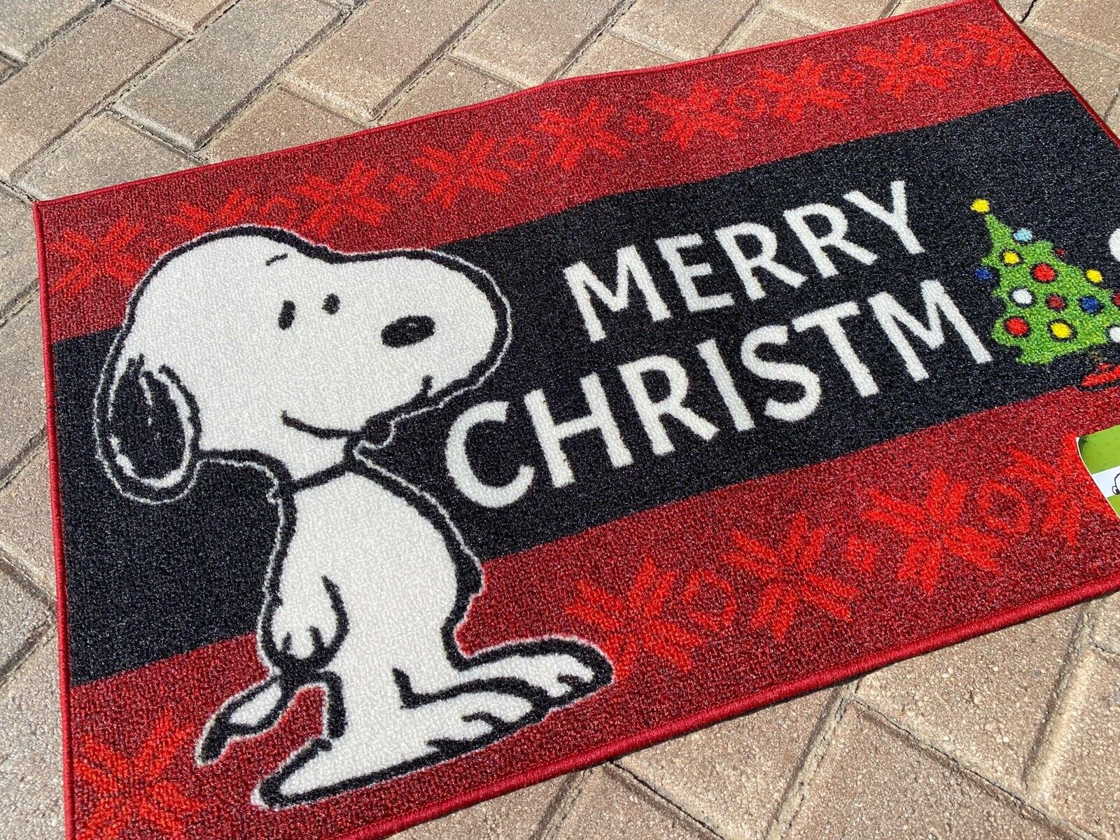 Peanuts Snoopy Christmas Accent Rug Floor Door Mat Holiday Home Decor 32x20