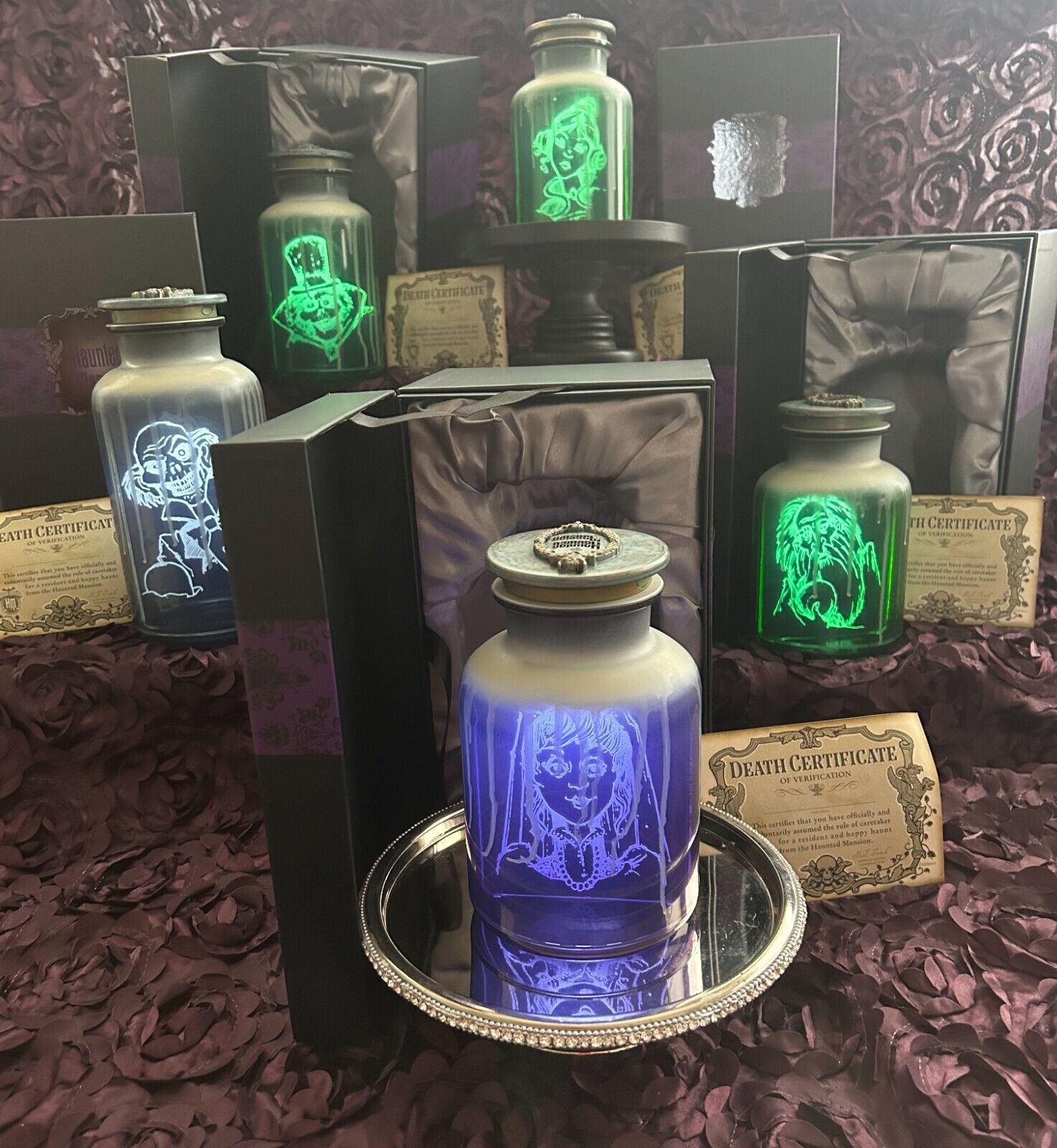 Disney The Haunted Mansion 50th Anniversary Host A Ghost Spirit Jars  Set of 5 