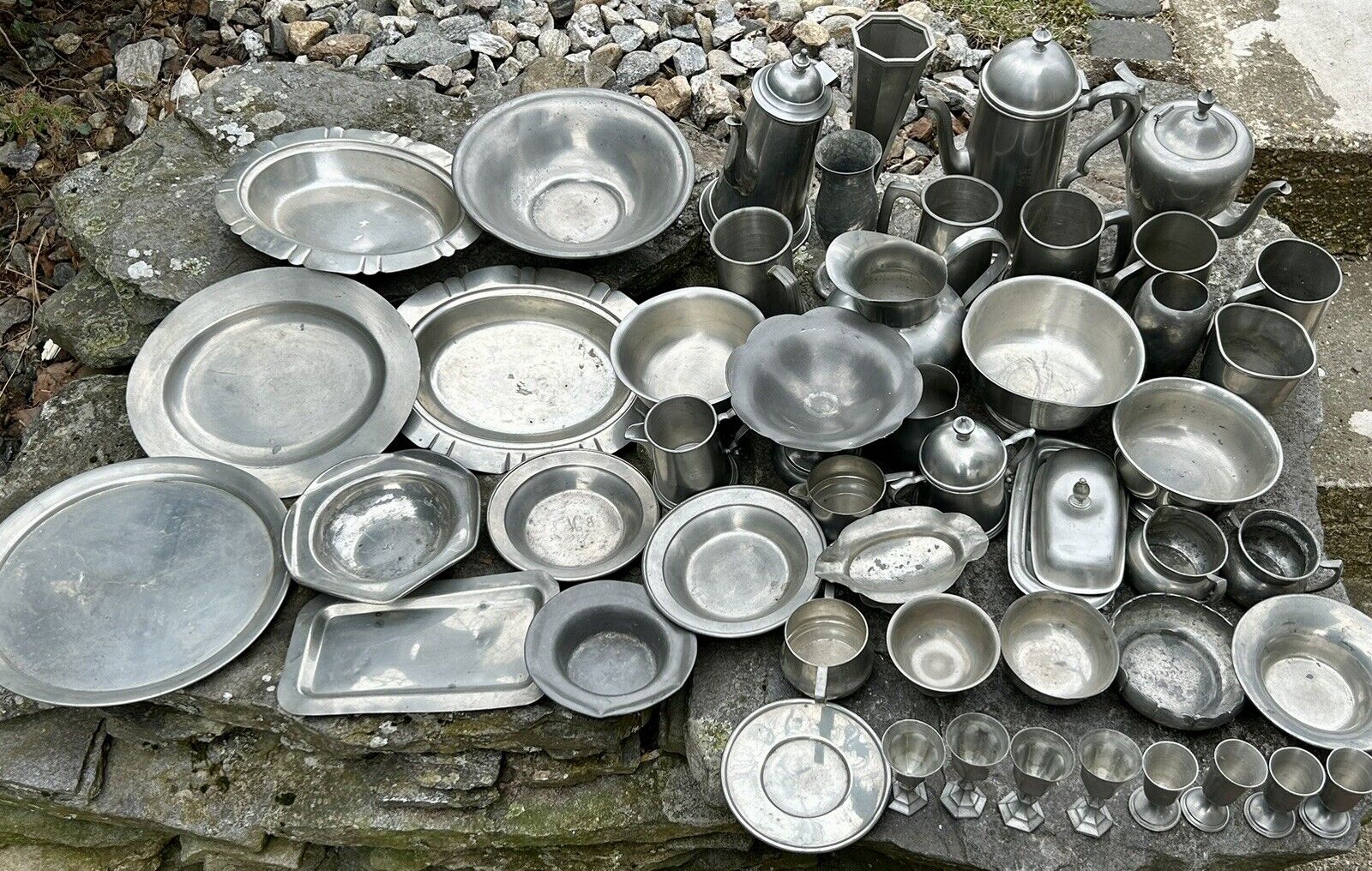 Scrap PEWTER Lot 30+ Lbs~All Marked Pewter~Reloading Crafts Jewelry~NO WILTON