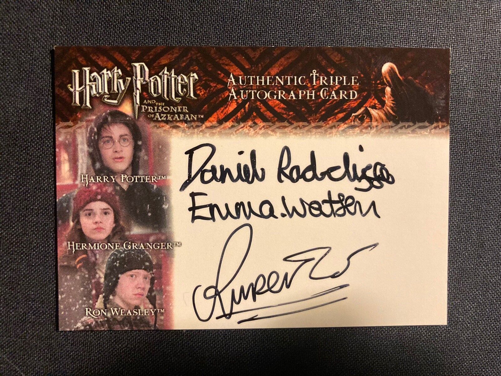 Harry Potter Triple Autograph Card 2004 ARTBOX Radcliffe Watson And Grint