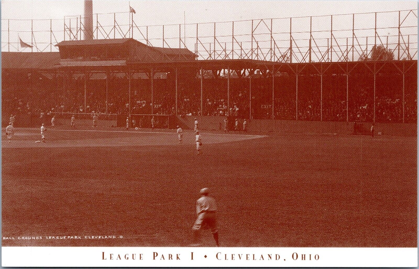 Historical Reprint Postcard- League Park I c1909, Cleveland Ohio