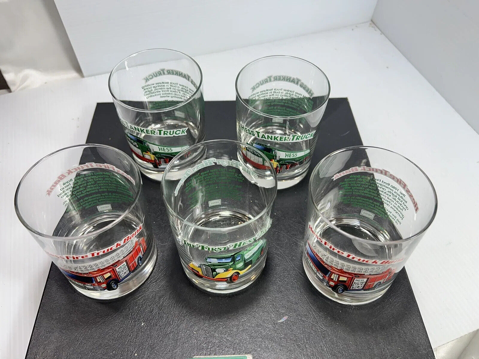 Hess Toy Truck Glasses - Brand New Mint Condition - Set Of 5 Several Duplicates