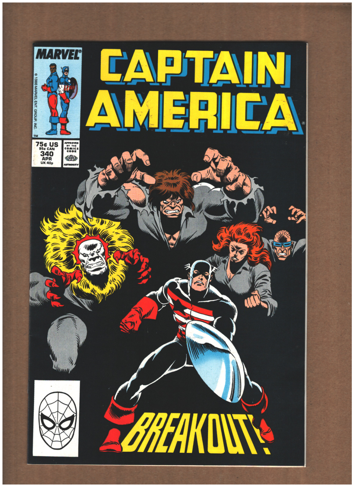 Captain America #340 Marvel Comics 1988 Mark Gruenwald VF/NM 9.0