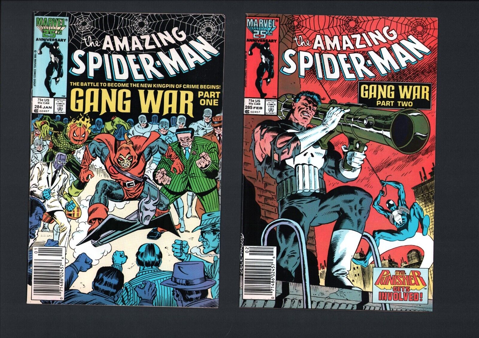 Amazing Spider-Man #284 285 286 287 288 Marvel 1987 NEWSSTAND GANG WAR SET LOT