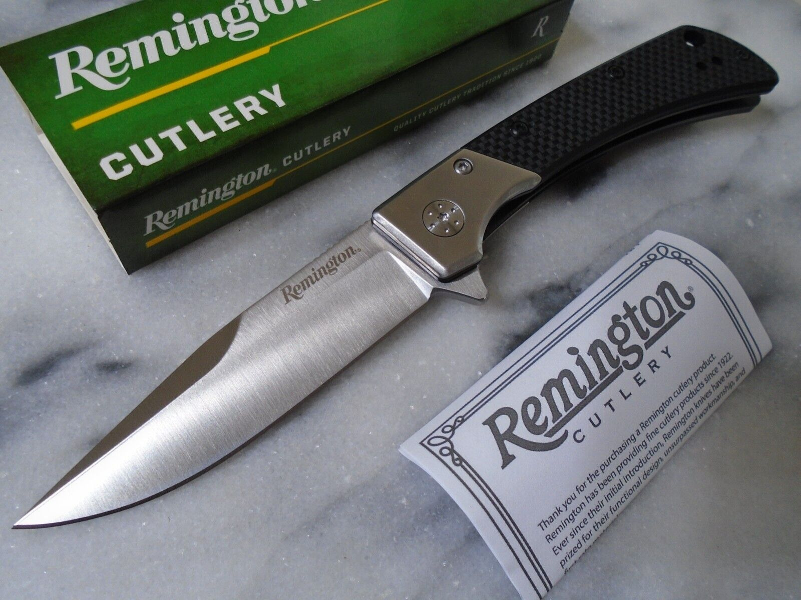 Remington Ball Bearing Pivot Tactical Pocket Knife D2 G10 Folder 15668 7.10