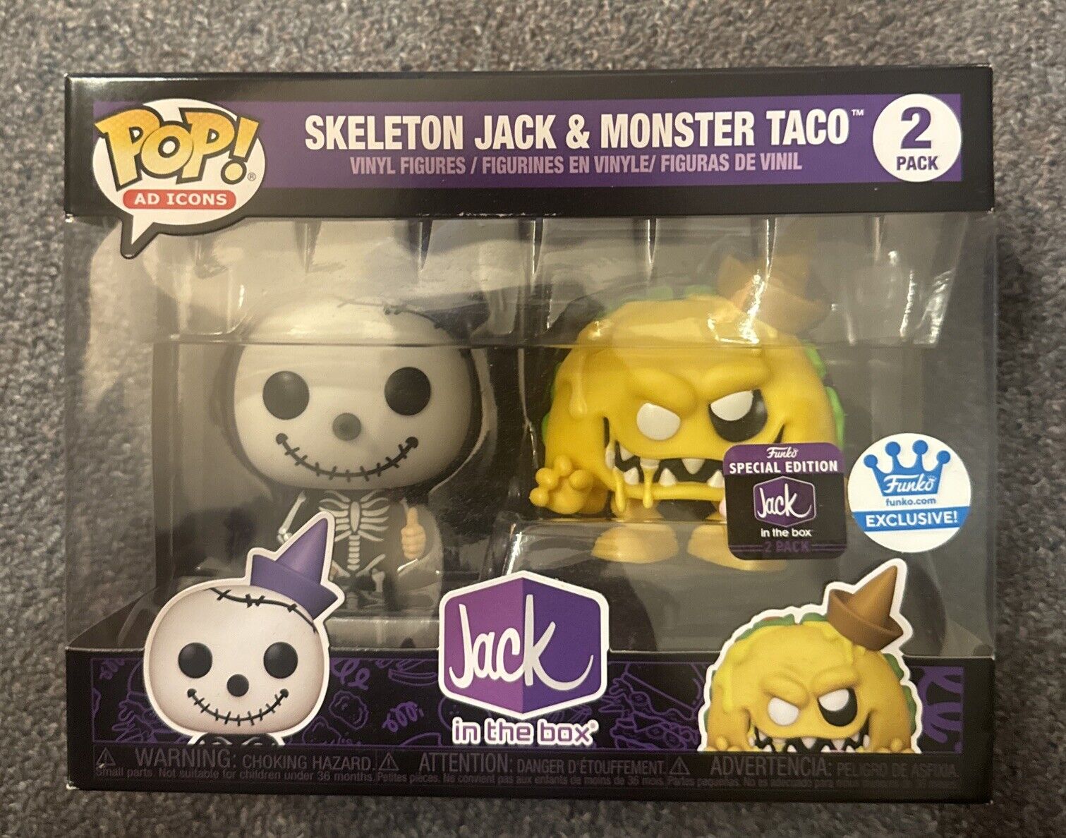 Jack In The Box Skeleton Jack & Monster Taco 2 Pack Funko POP Shop Exclusive