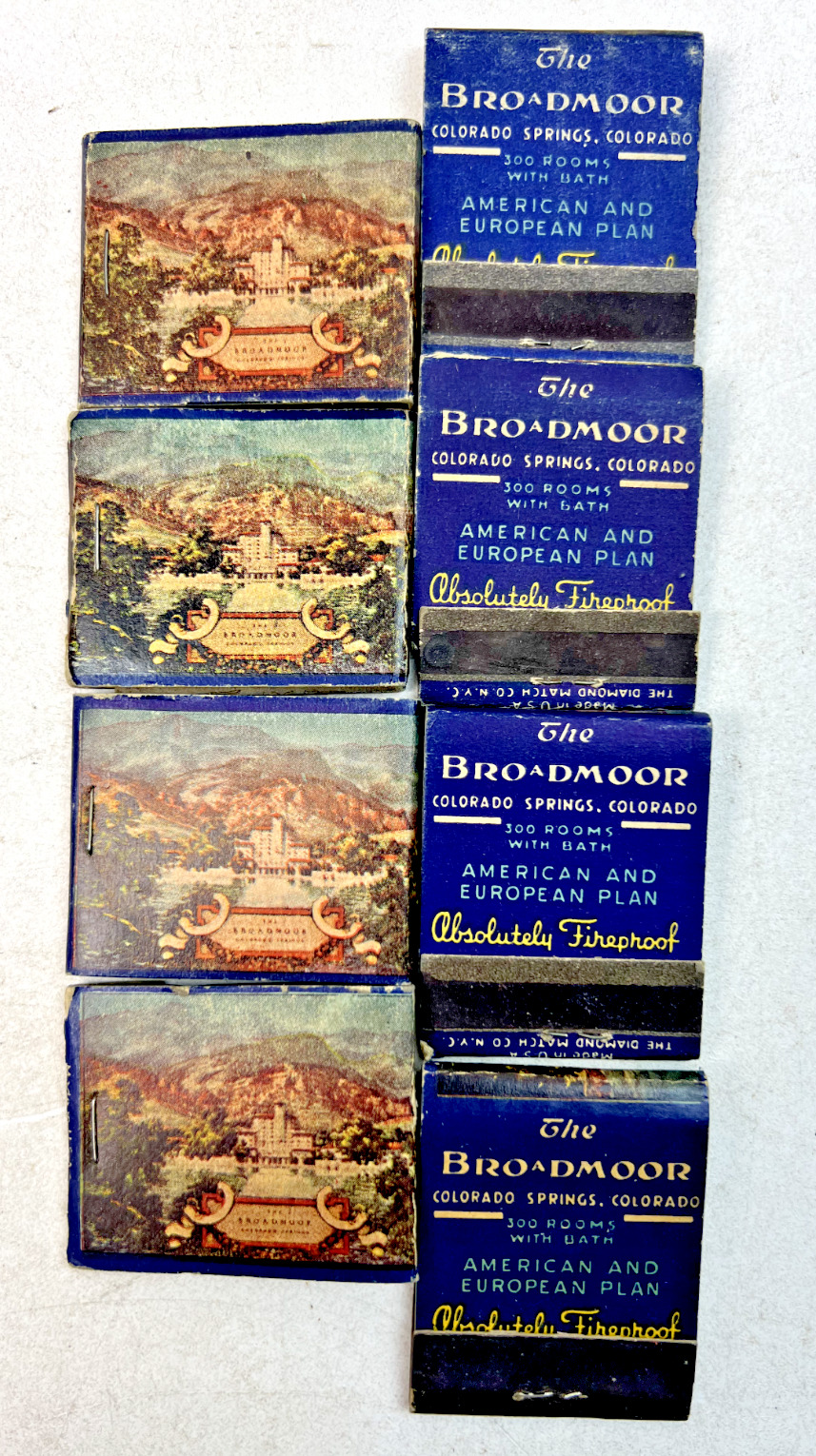 Vintage The Broadmoor Colorado Springs, CO Matchbooks - Lot of 8