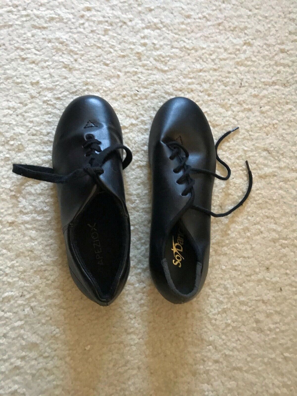 Capezio Tele Tone CG17C So Danca Child Oxford Kid Black Leather Dance Tap Shoes