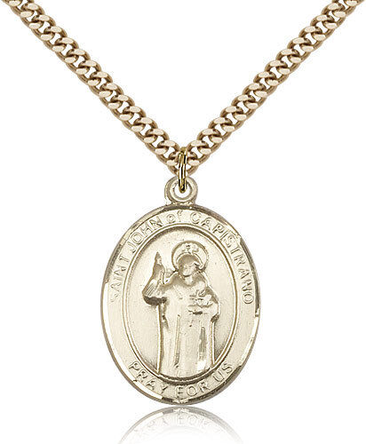 Saint John Of Capistrano Medal For Men - Gold Filled Necklace On 24 Chain - ...