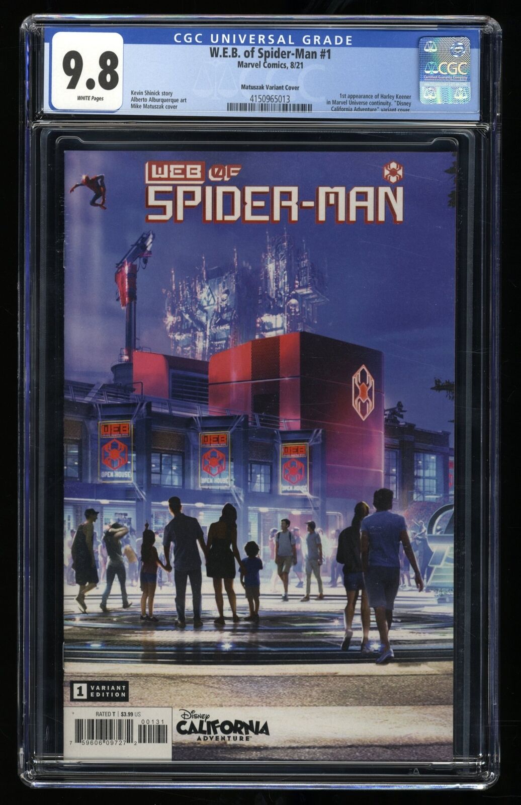 W.E.B. of Spider-Man (2021) #1 CGC NM/M 9.8 White Pages Matuszak Variant