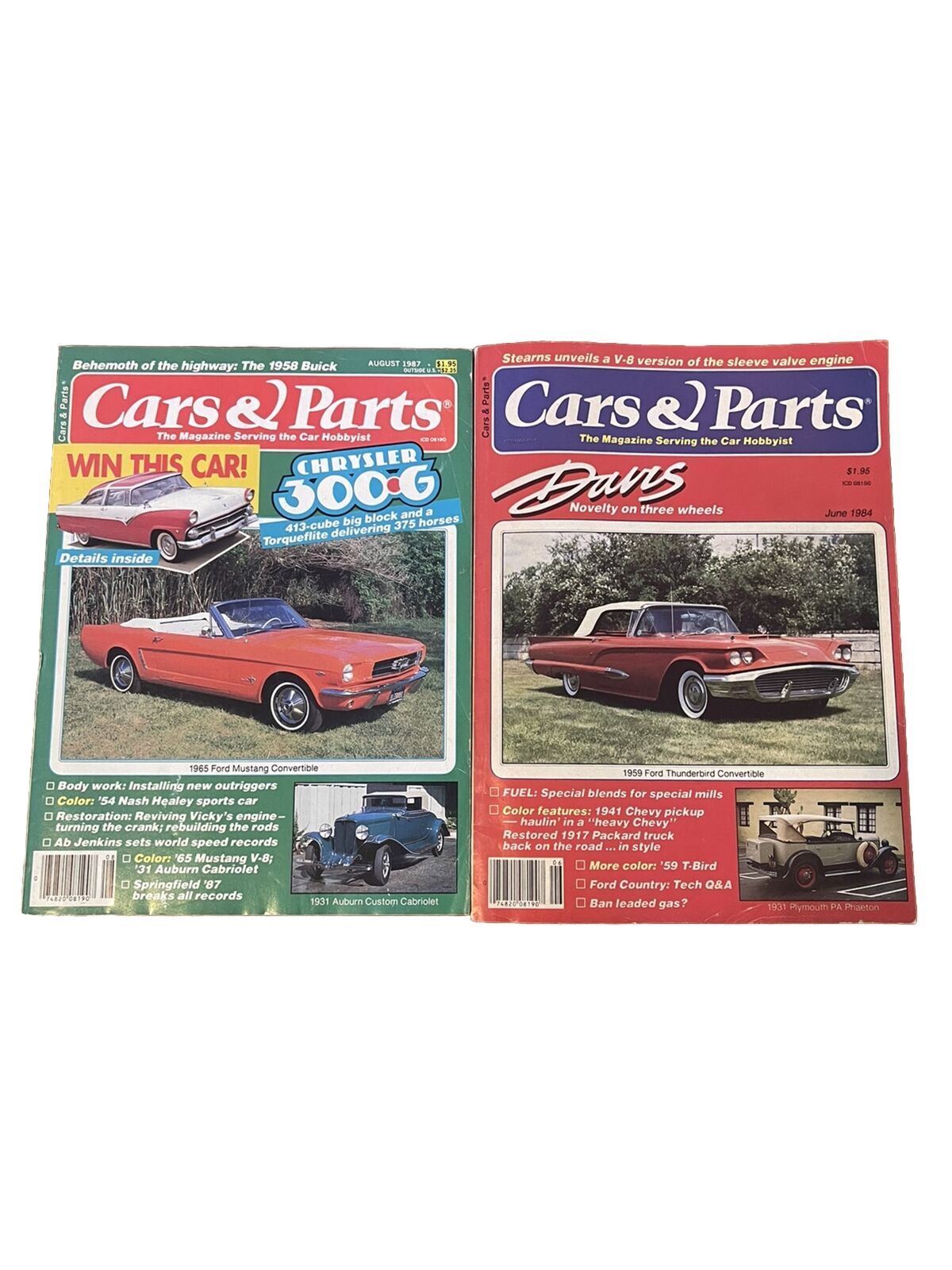 Cars & Parts Magazine June 1984 Aug 1987 Chevy Dodge Ford Truck Hotrod LOT OF 2