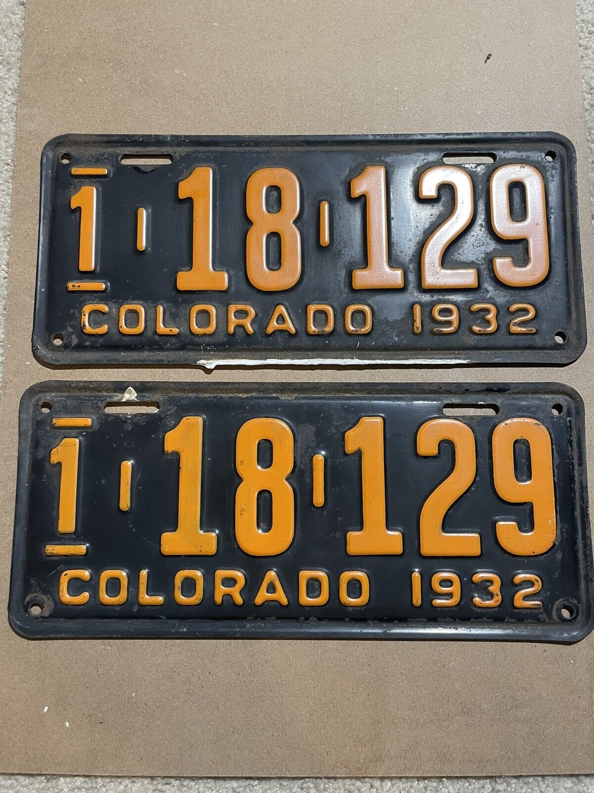 RARE 1932 Colorado License plates matching Original Paint MAKE AN OFFER