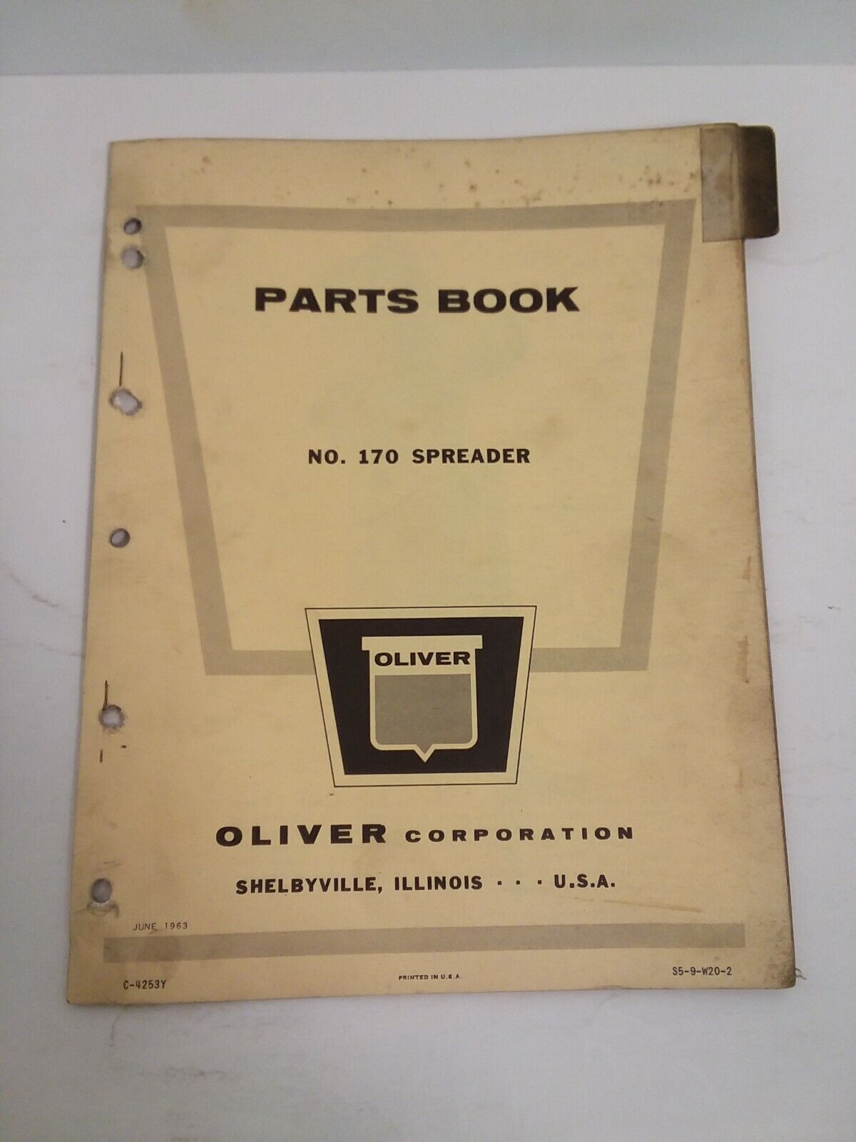 Oem Oliver 170 Pto Spreader  Parts Book 1963