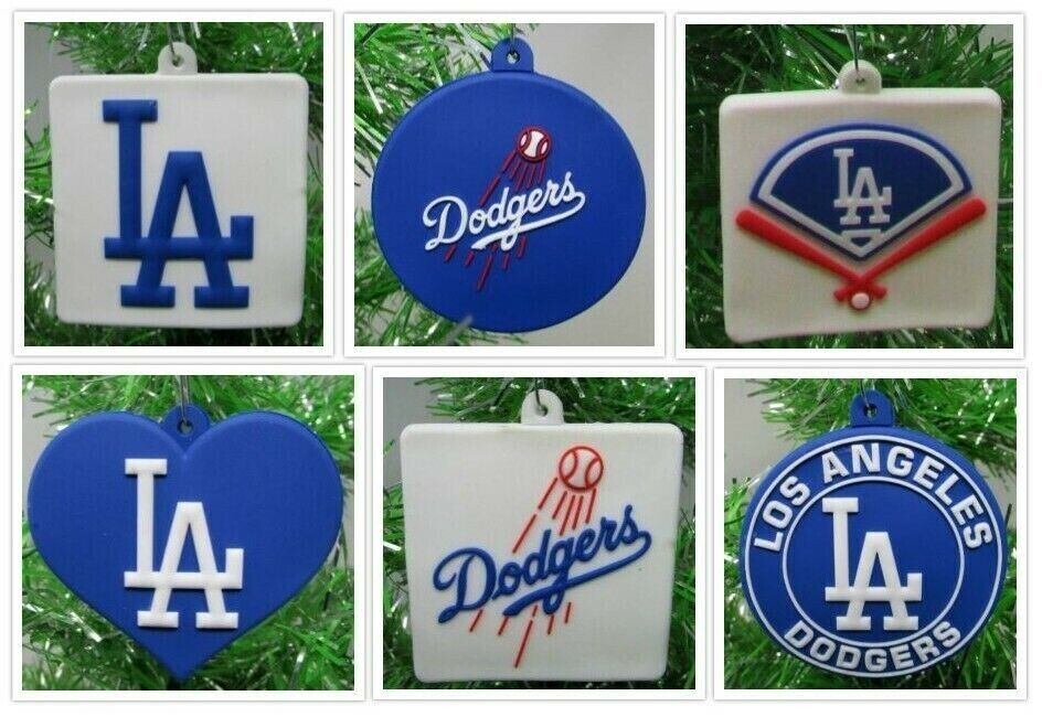 LA Dodgers Los Angeles MLB Deluxe Ornament Set of 6 Mookie Betts Walker Buehler
