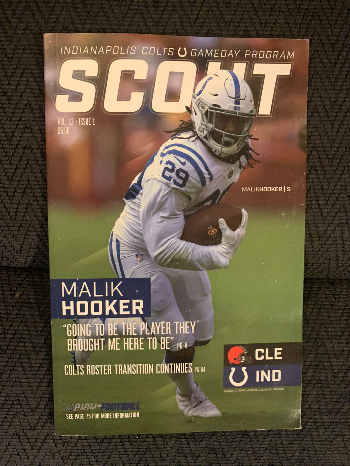 Malik Hooker Indianapolis Colts Scout Program Magazine 2019
