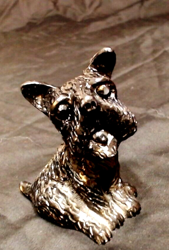 VINTAGE CRAFTED OF COAL SCOTTISH TERRIER FIGURINE 3-1/4