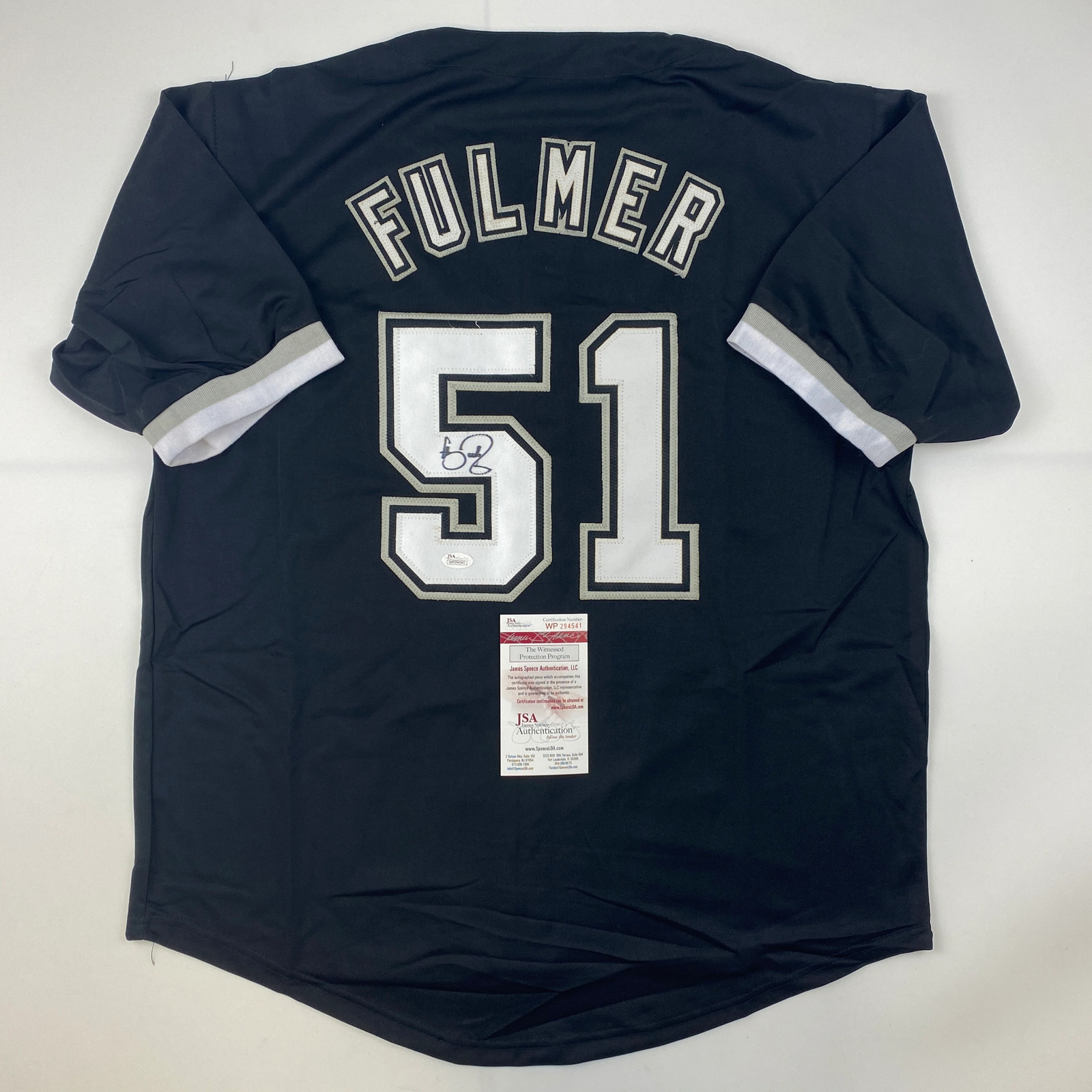Autographed/Signed Carson Fulmer Chicago Black Baseball Jersey JSA COA