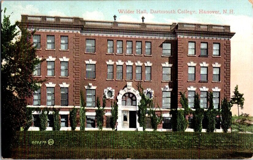 Vintage Postcard Wilder Hall Dartmouth College Hanover NH New Hampshire    I-231
