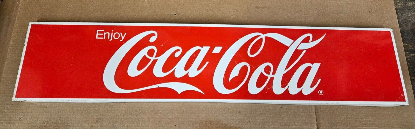 VINTAGE Enjoy Coca Cola Sign general store gas station Advertisement