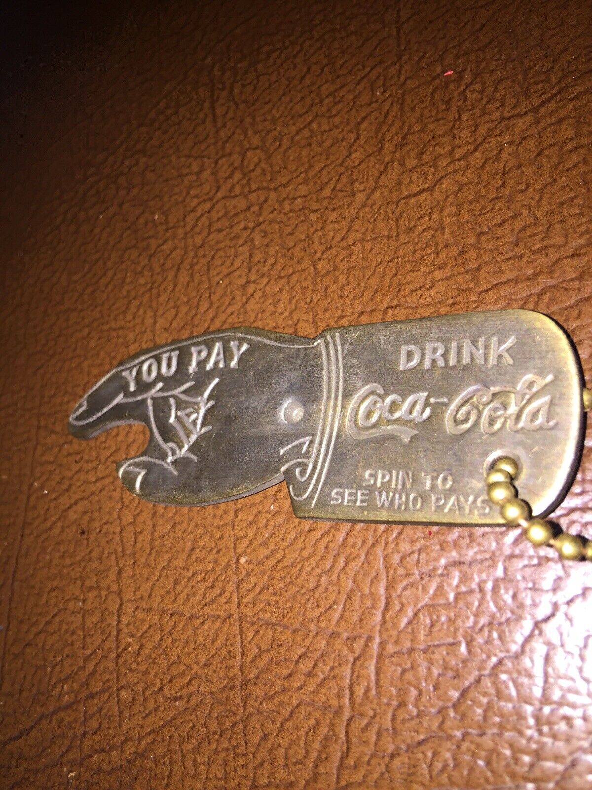 Coca Cola Bottle Opener Coke BRASS METAL Collector Soda Patina Keychain GIFT