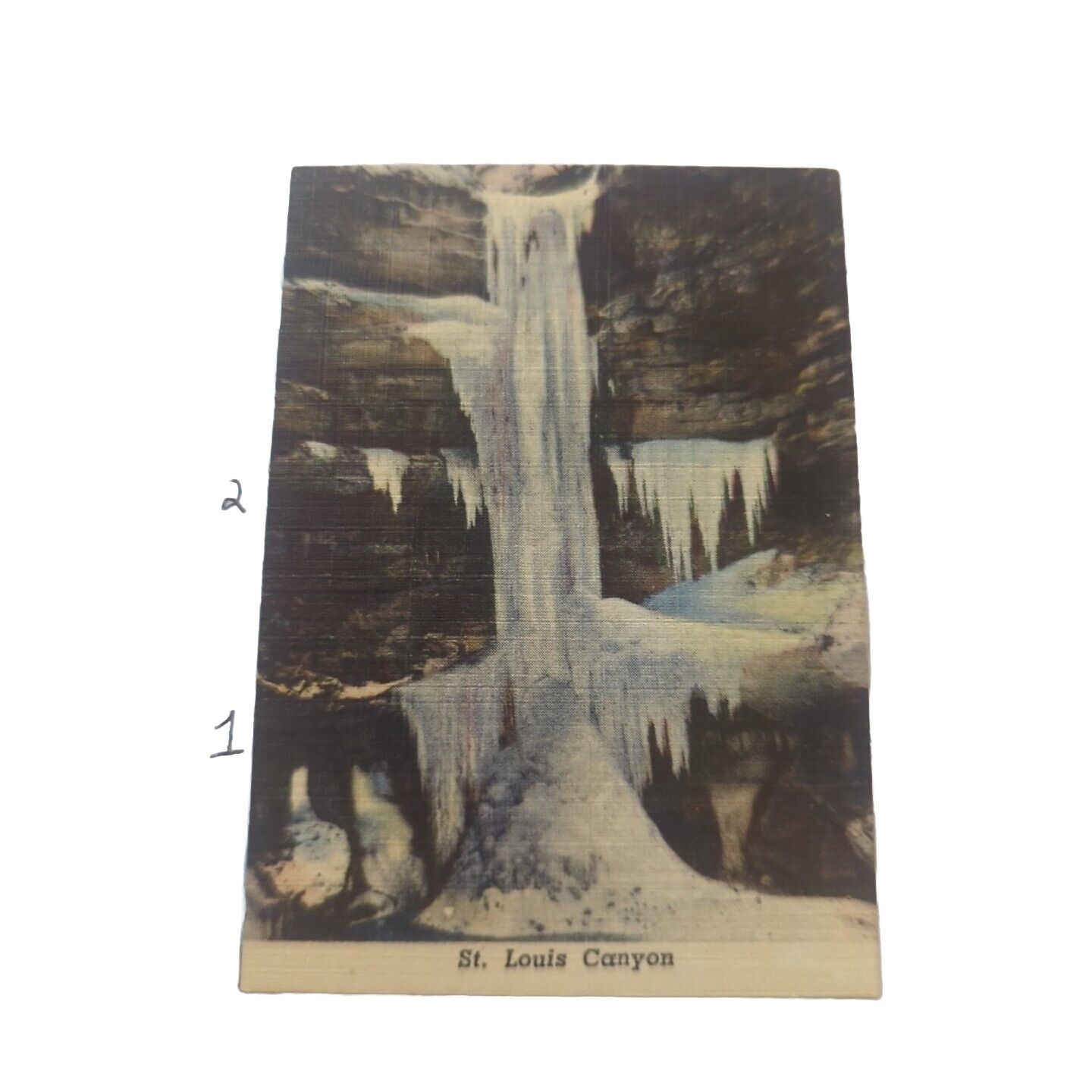 Postcard St Louis Canyon Starved Rock State Park Illinois USA IL Waterfall 122.7