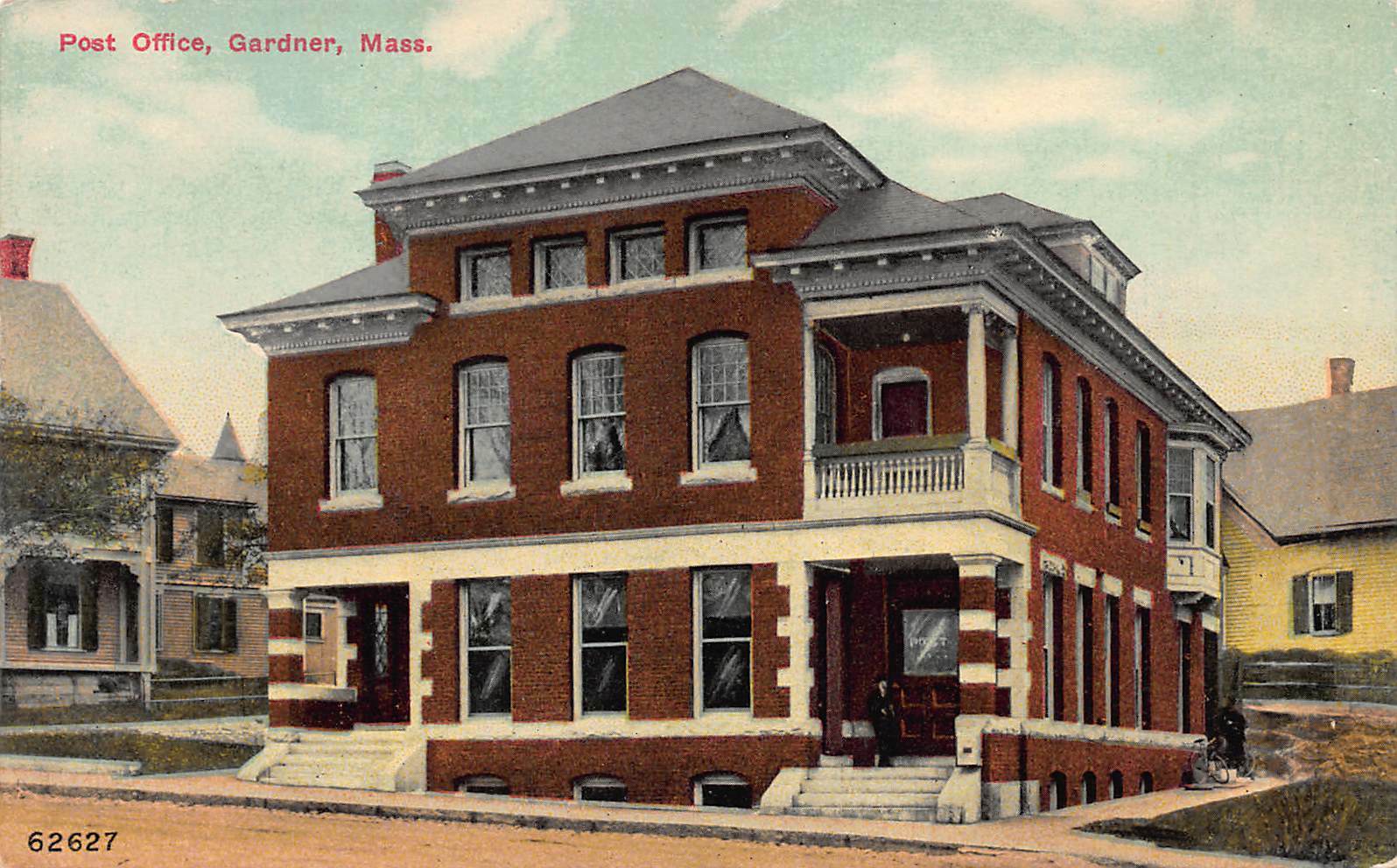 Post Office, Gardner, Massachusetts, Early Postcard