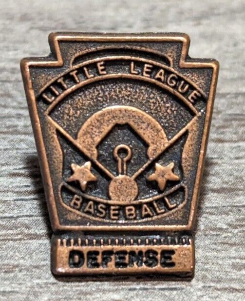 Little League Baseball Defense Baseball Field Vintage Brass Lapel Pin