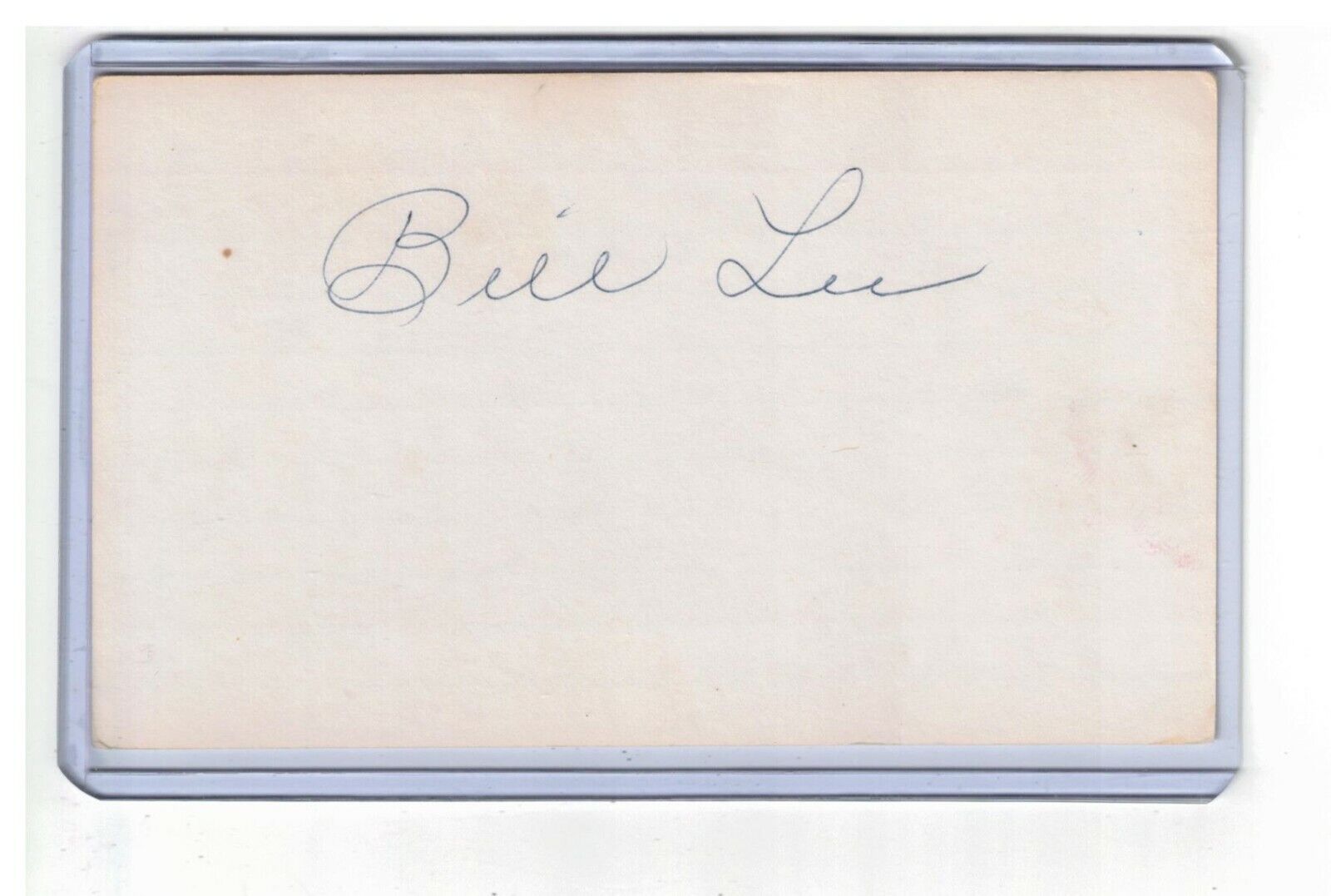 BILLY LEE INDEX CARD SIGNED 1915-16 ST LOUIS BROWNS PSA/DNA CERTIFIED 1894-1984