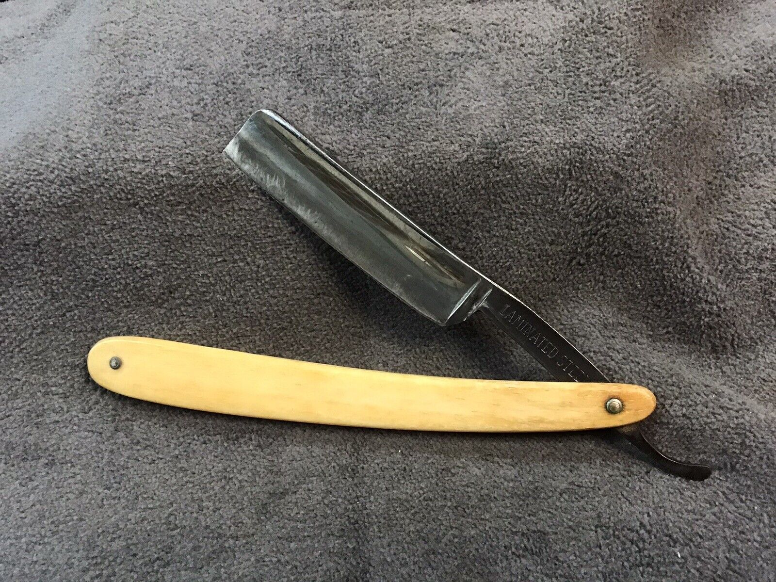 Antique F.A. Clauberg Straight Razor With Bone Handles  - Made in Germany
