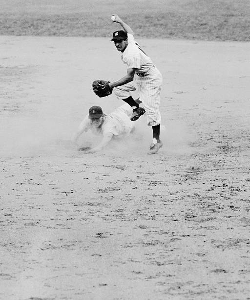 Phil Rizzuto Catching Ball - Bob Nieman, Detroit outfielder is - 1953 Old Photo