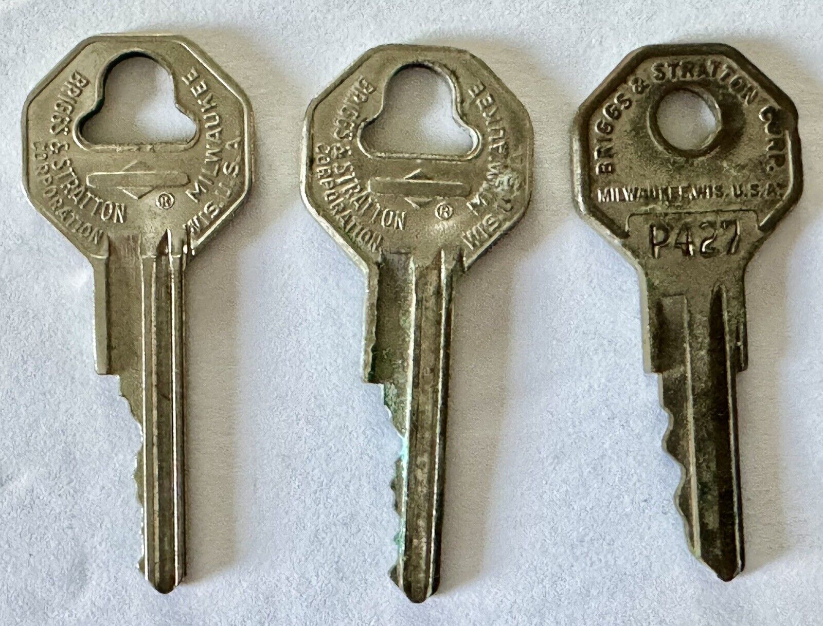 Lot Of 3 Vintage Antique Briggs & Stratton Keys BASCO Milwaukee WI USA