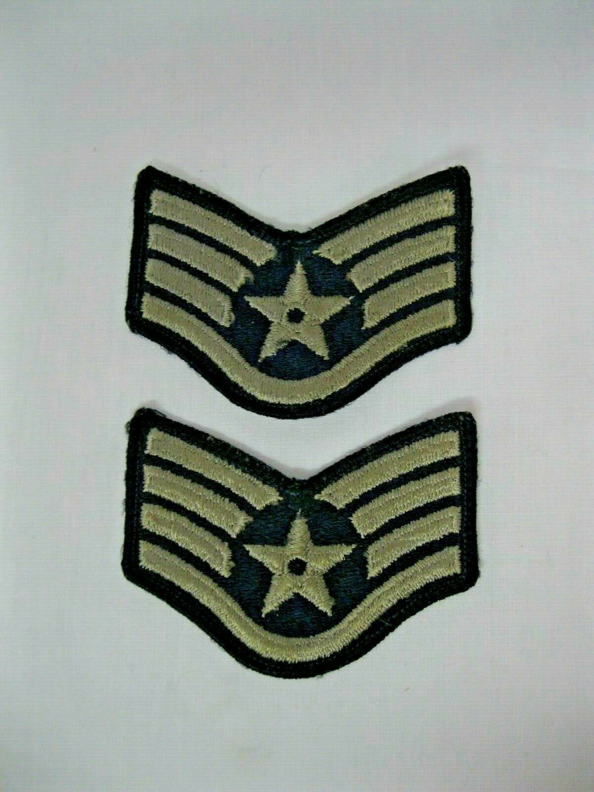 2=Vintage Military Patches & Stripes Center Star, Blue, Gray 