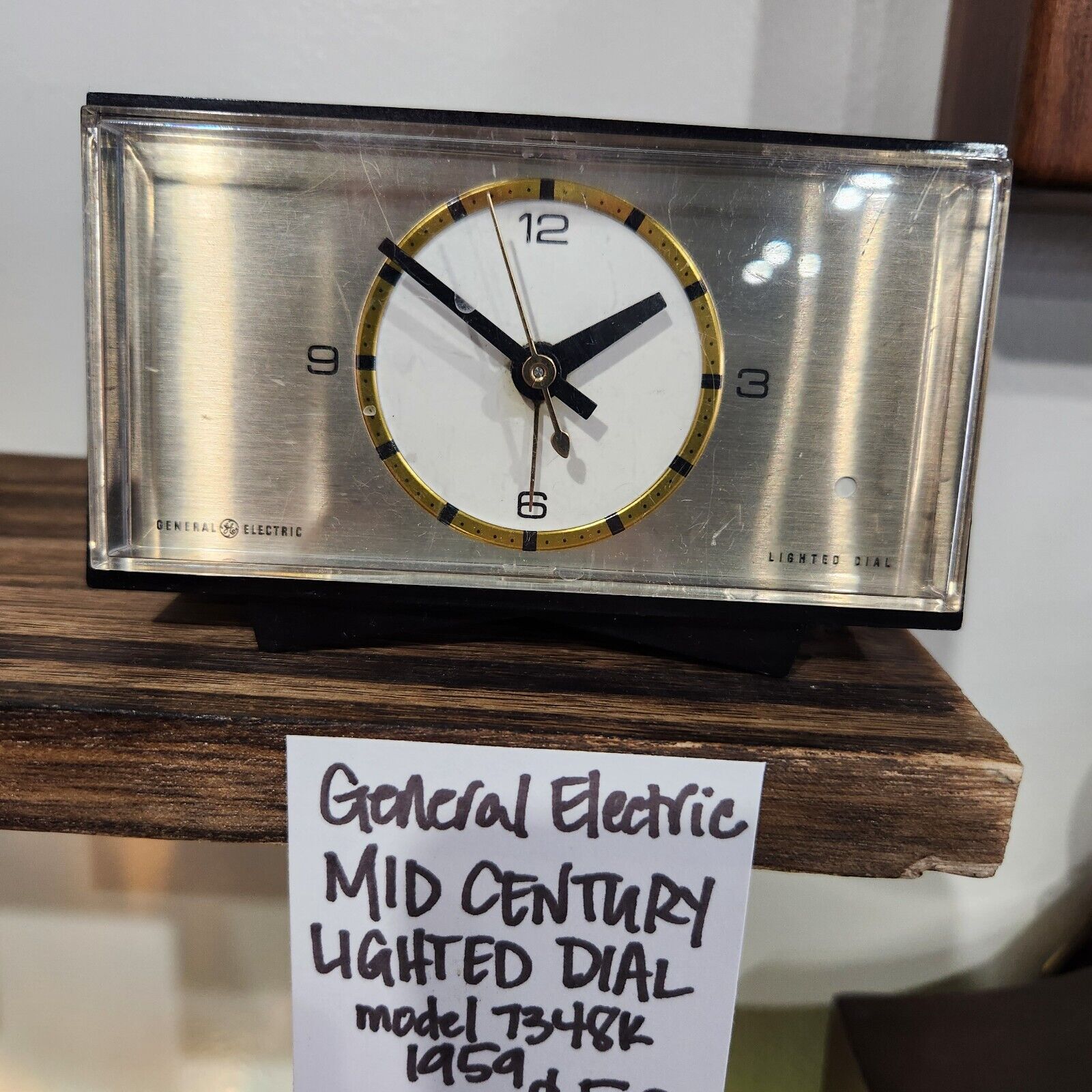 1959 GE MCM Alarm Clock model 7348K w/Lighted Dial - Professionally Refurbished