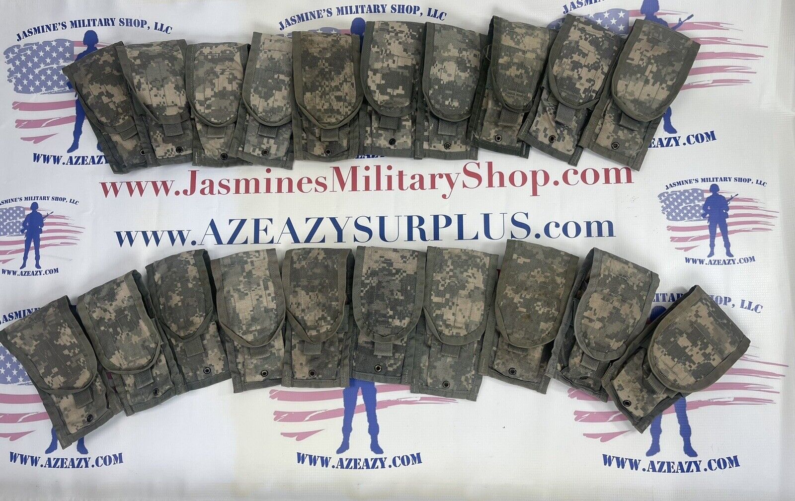 Army ACU Molle II M-Series Double Mag Ammo Pouches USED - Lot of 24 - SUPER SALE