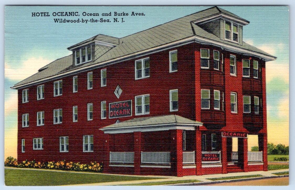 1943 WILDWOOD-BY-THE-SEA NJ*OCEANIC HOTEL ADVERTISING POSTCARD FRANCES GOSLIN