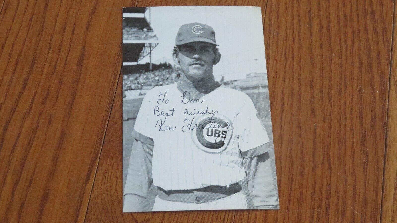 Ken Frailing Autographed Hand Signed 3x5 Photo Chicago Cubs