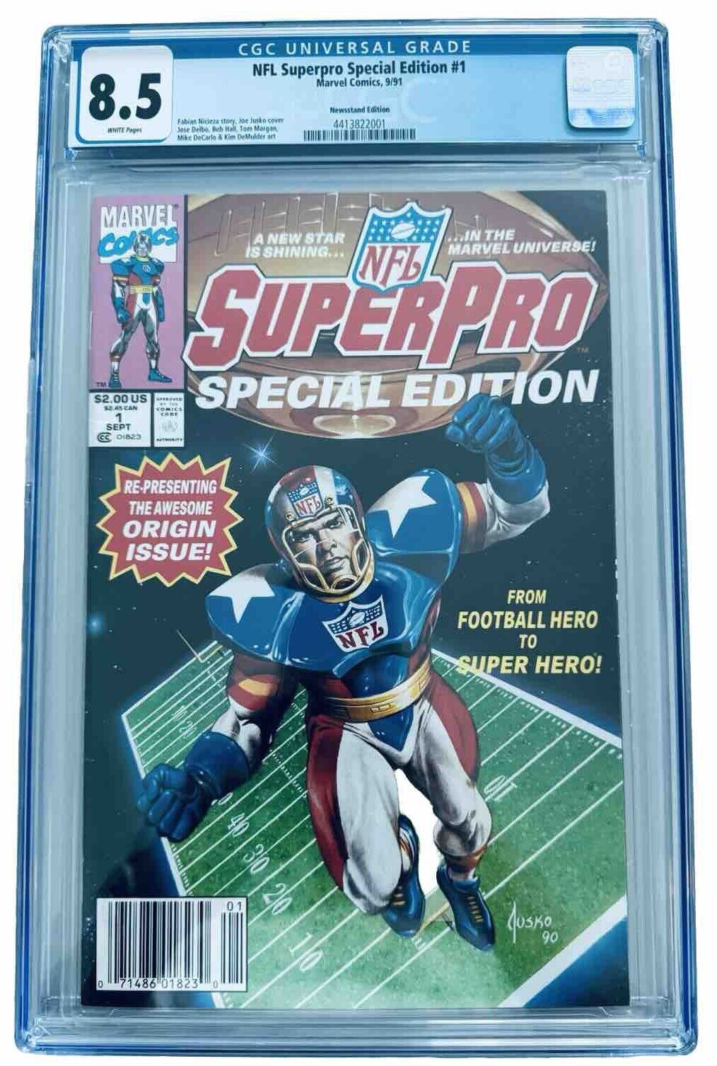NFL Superpro Special Edition #1 CGC 8.5 Marvel 1991 RARE Modern