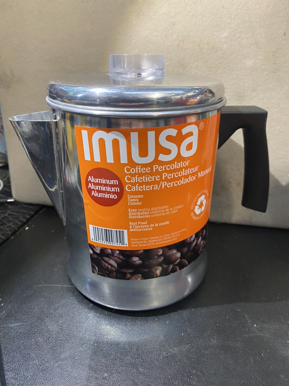IMUSA 6 Cup Coffee Maker Percolator Camping Stovetop Aluminium