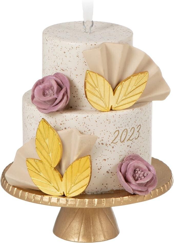 Hallmark Keepsake Ornament 2023, A Sweet Beginning, Wedding Cake Ornament - NEW