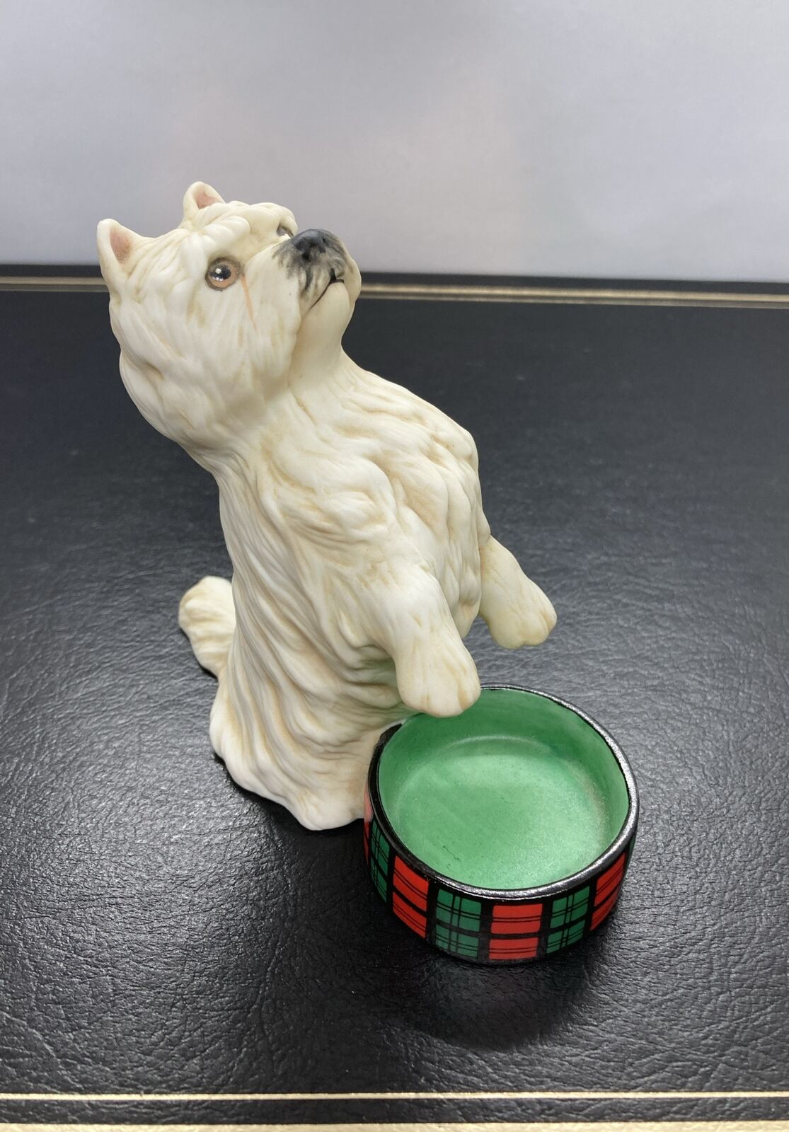 Franklin mint Vintage  dated 1987 White west Terrier dog figure 4” Tall Perfect