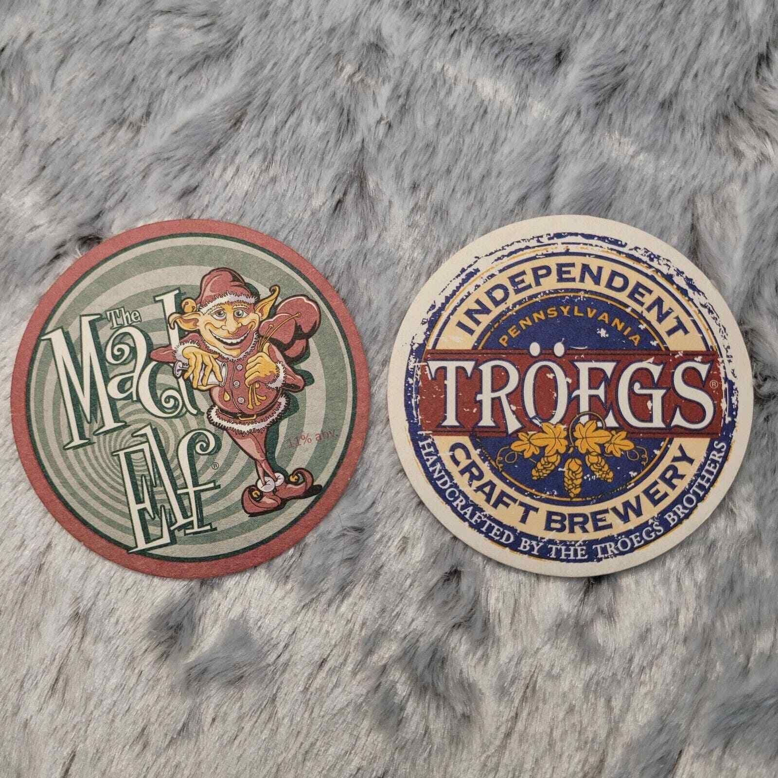 Beer Coaster Beermat Troegs Craft Brewery The Mad Elf 2 Coasters New Two Sides