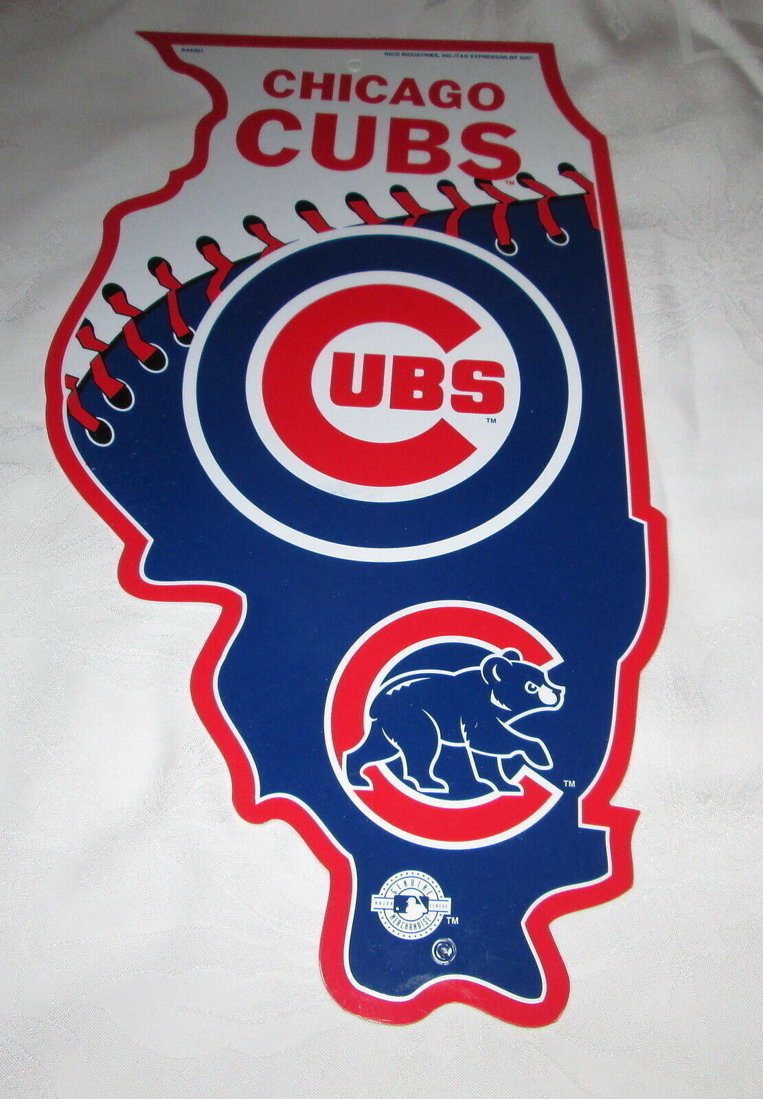 CHICAGO CUBS - ILLINOIS STATE SHAPED SIGN #04 - NEW