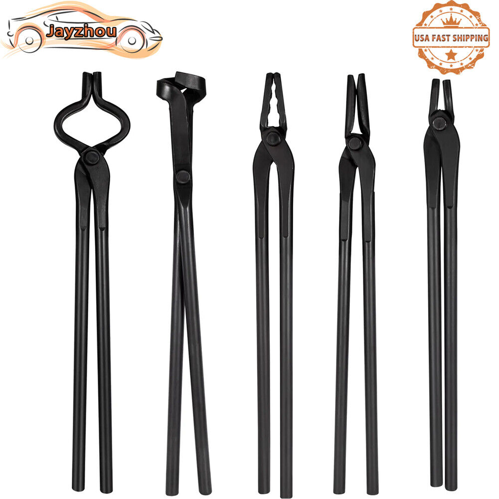 Blacksmith Tongs Tools Set Flat Tongs & Square Jaw Tongs, Bolt Tongs,Blade Tongs