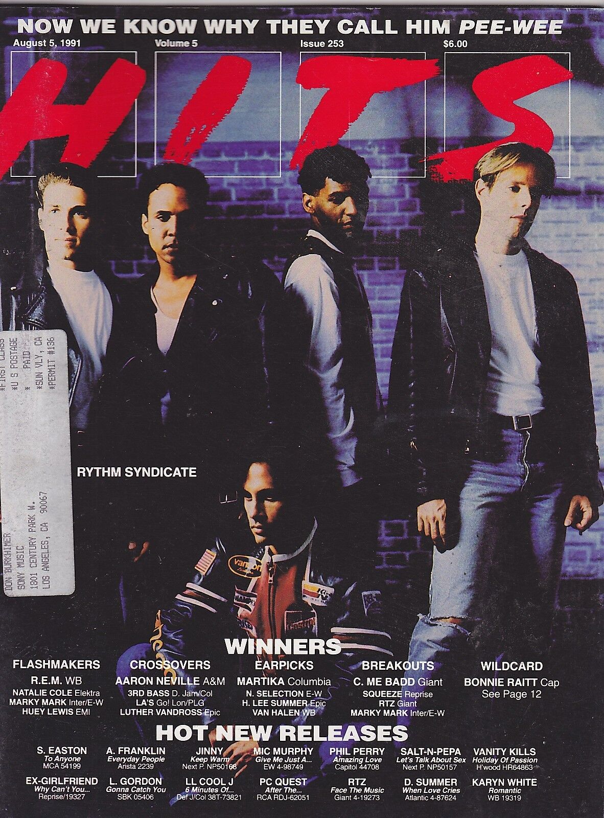 AUG 5 1991 HITS music magazine RYTHM SYNDICATE