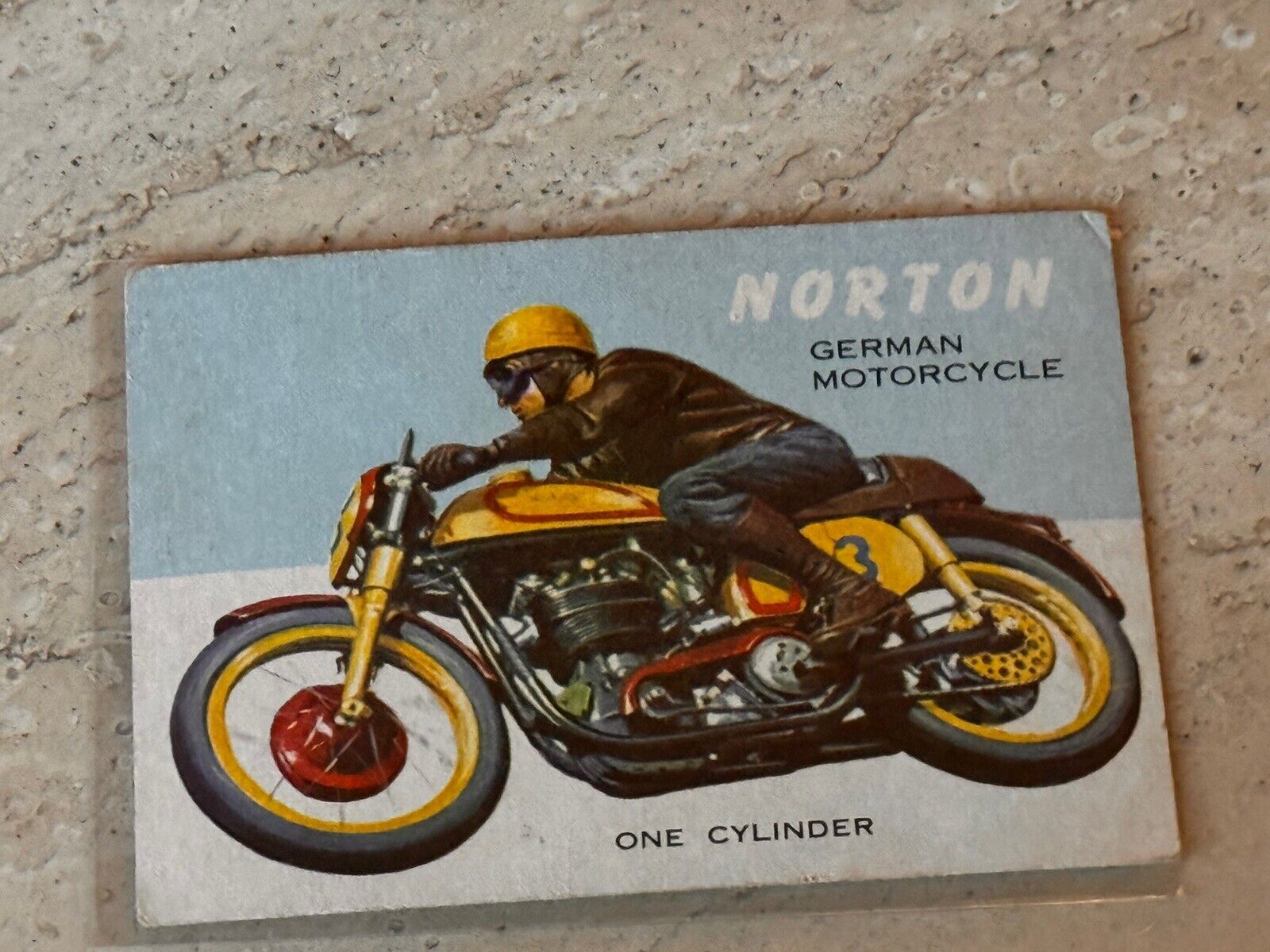1954 Topps World on Wheels # 7 Norton German Motorcycle - VG++