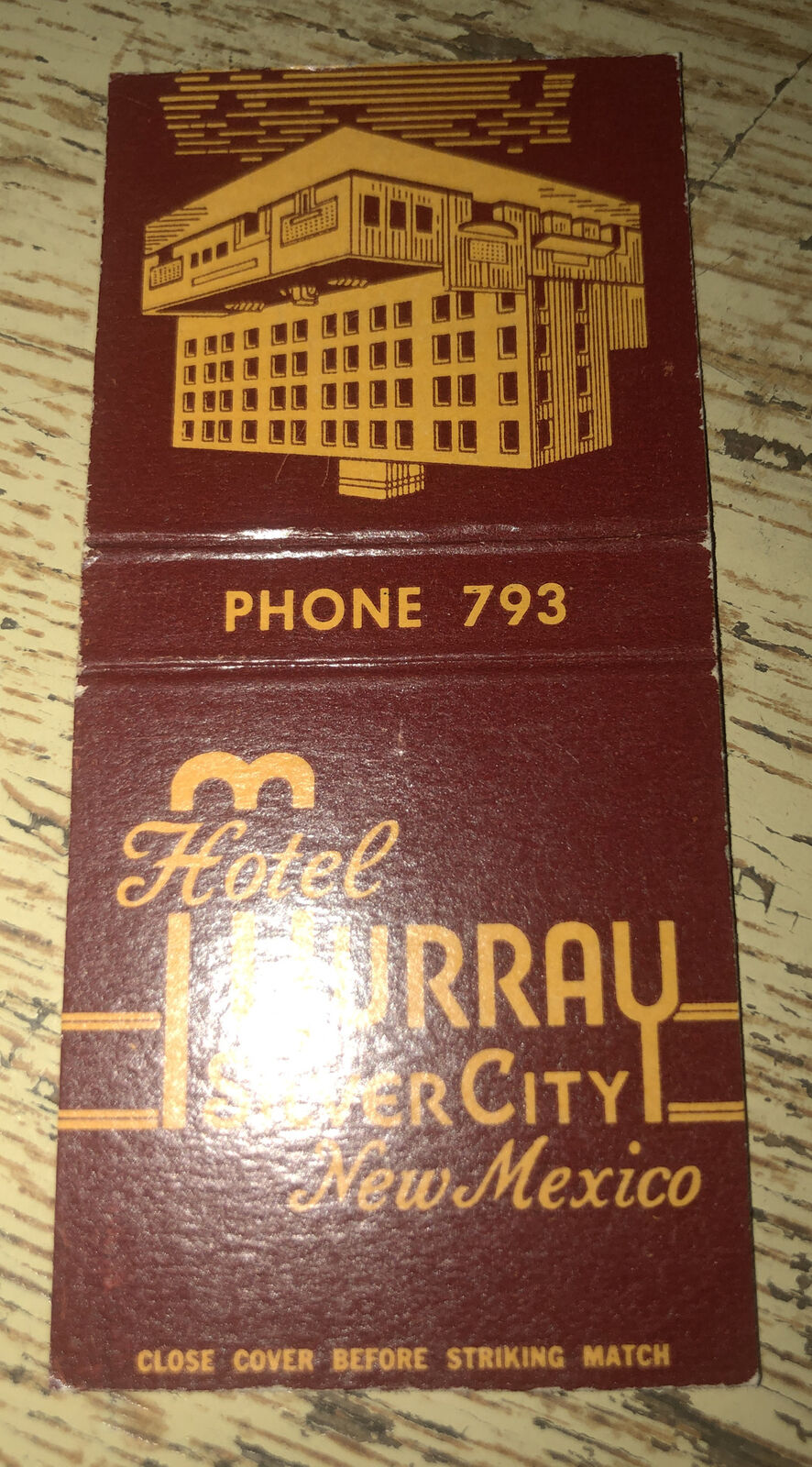 1950s-60s Hotel Murray Sikver City New Mexico Matchcover 