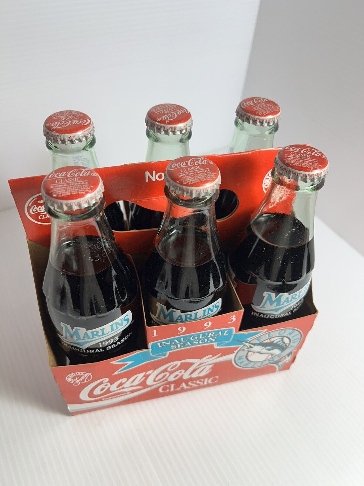 1993 Florida Marlins Inaugural Season Coca-Cola 6 Pack In “Near Mint Condition”