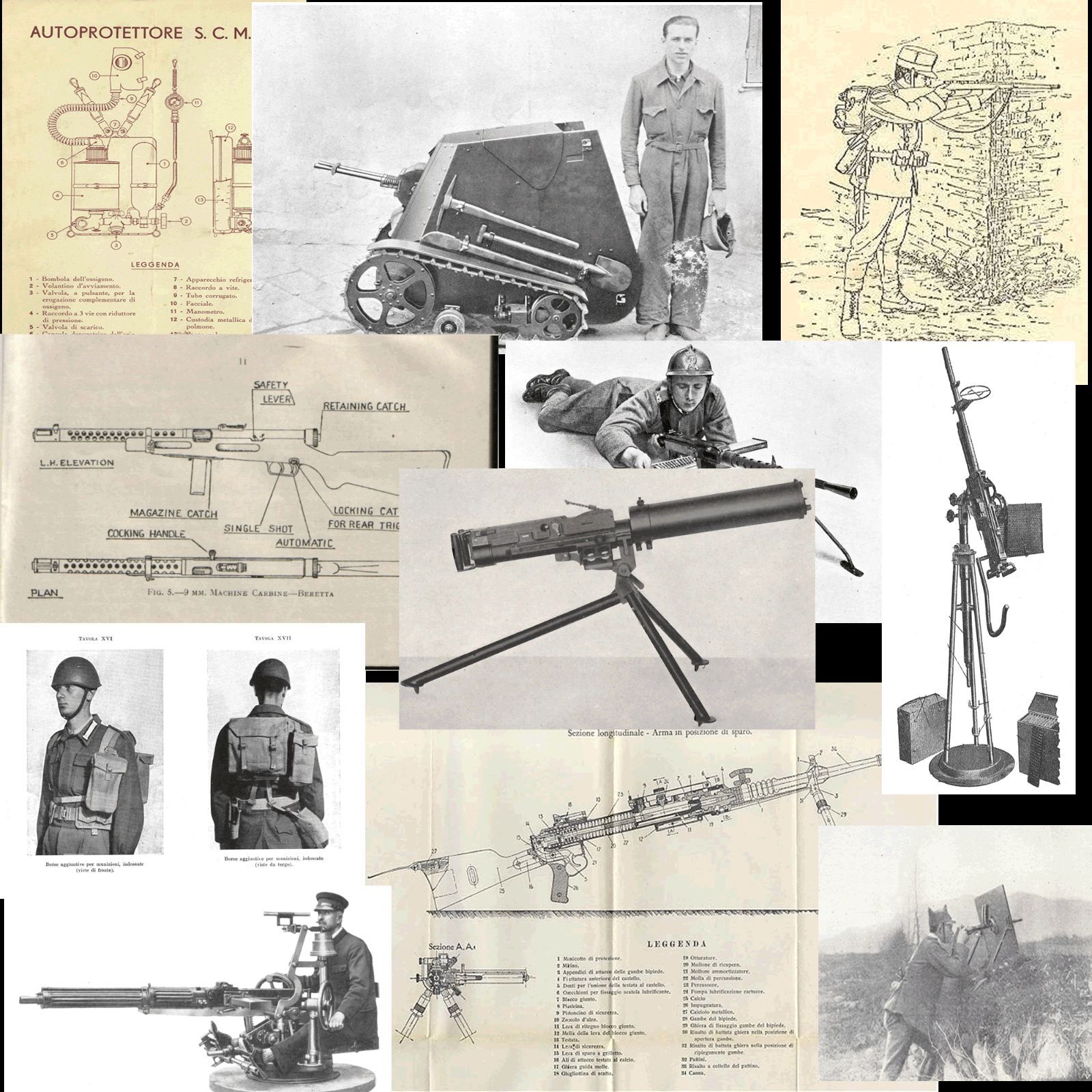 MILITARY MANUALS  ITALIAN MACHINE GUNS AND SMALL WEAPONS, WWI WWII  -pdf format-