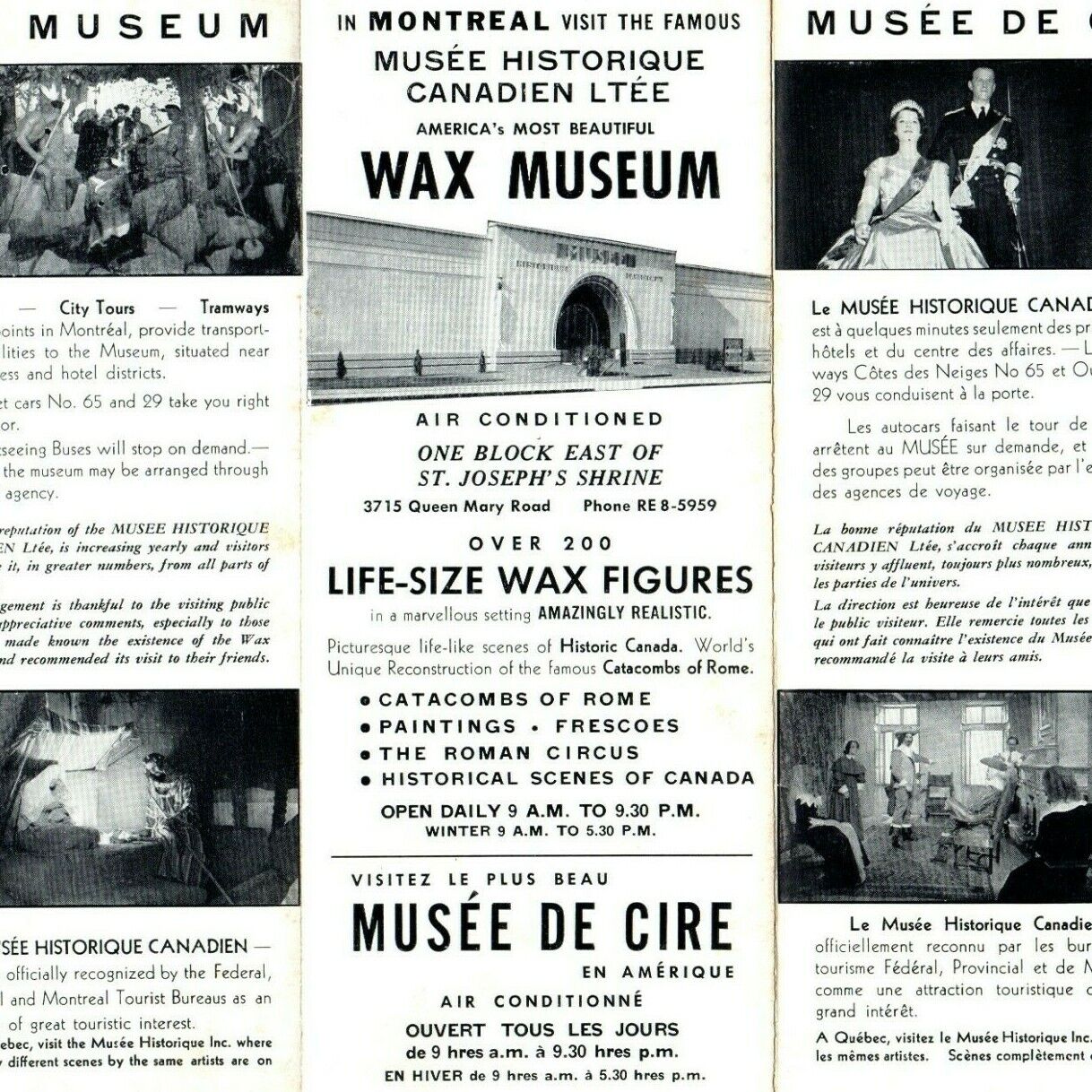 Montreal Wax Museum Advertising Brochure Musee De Cire Historic Canada Vtg 2N