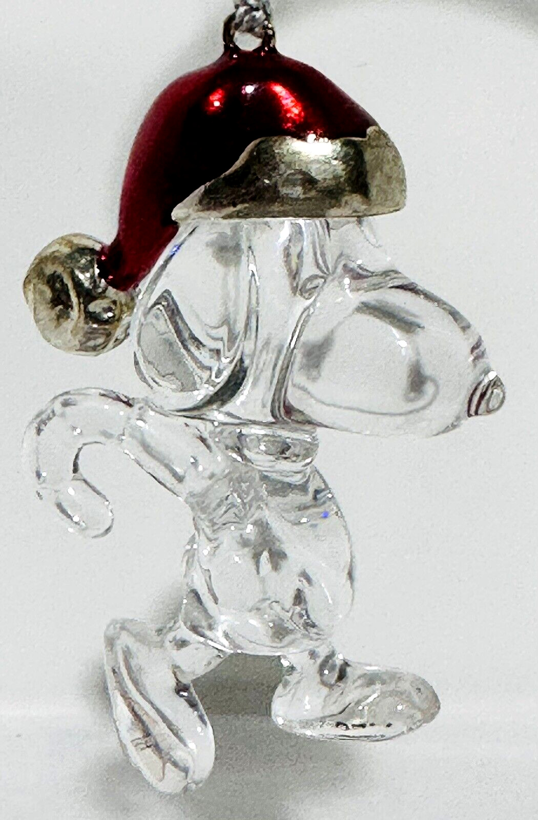 Lenox Santa Snoopy Christmas Ornament Candy Cane Full Lead Crystal Germany